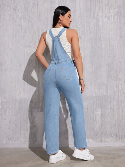 KRISTINE | Hellblauer Denim-Overall mit normaler Passform