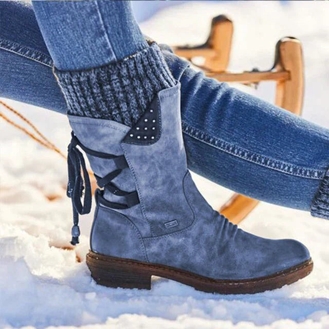 Wasserdichte Damen-Snowboots - halbhohe Winterstiefel mit rutschfester Sohle