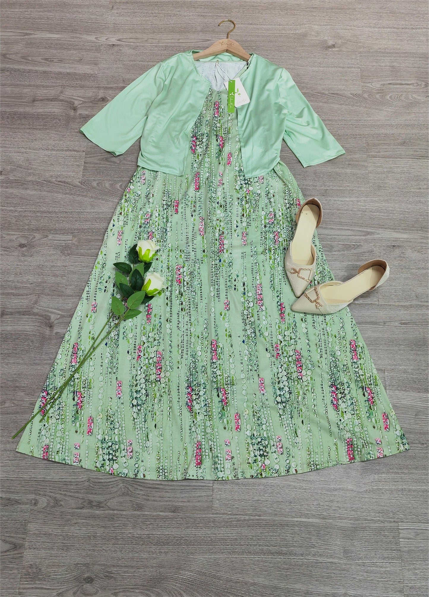 Almuth - Abito midi a due pezzi con stampa floreale