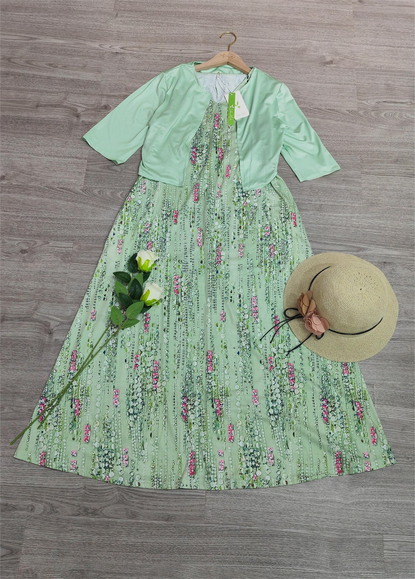 Almuth - Abito midi a due pezzi con stampa floreale