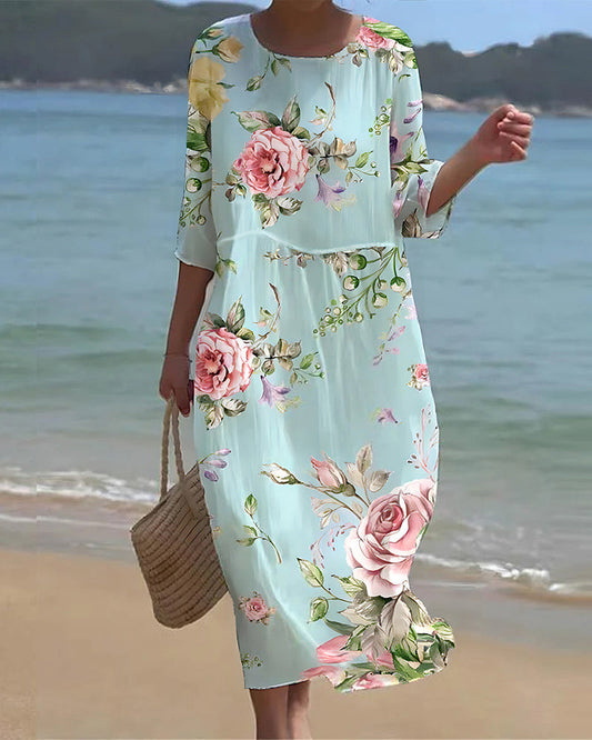 Beata - Elegant Dress with Flowers
