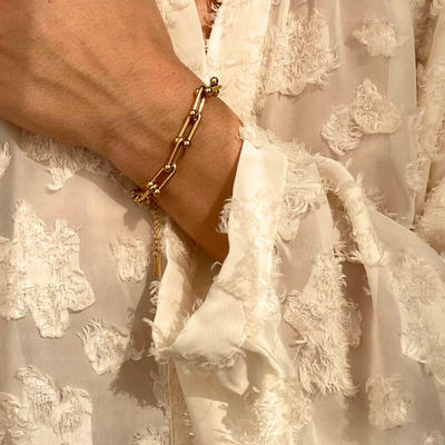 Isla | Pulsera de cadena bañada en oro resistente al agua - Ajuste ajustable