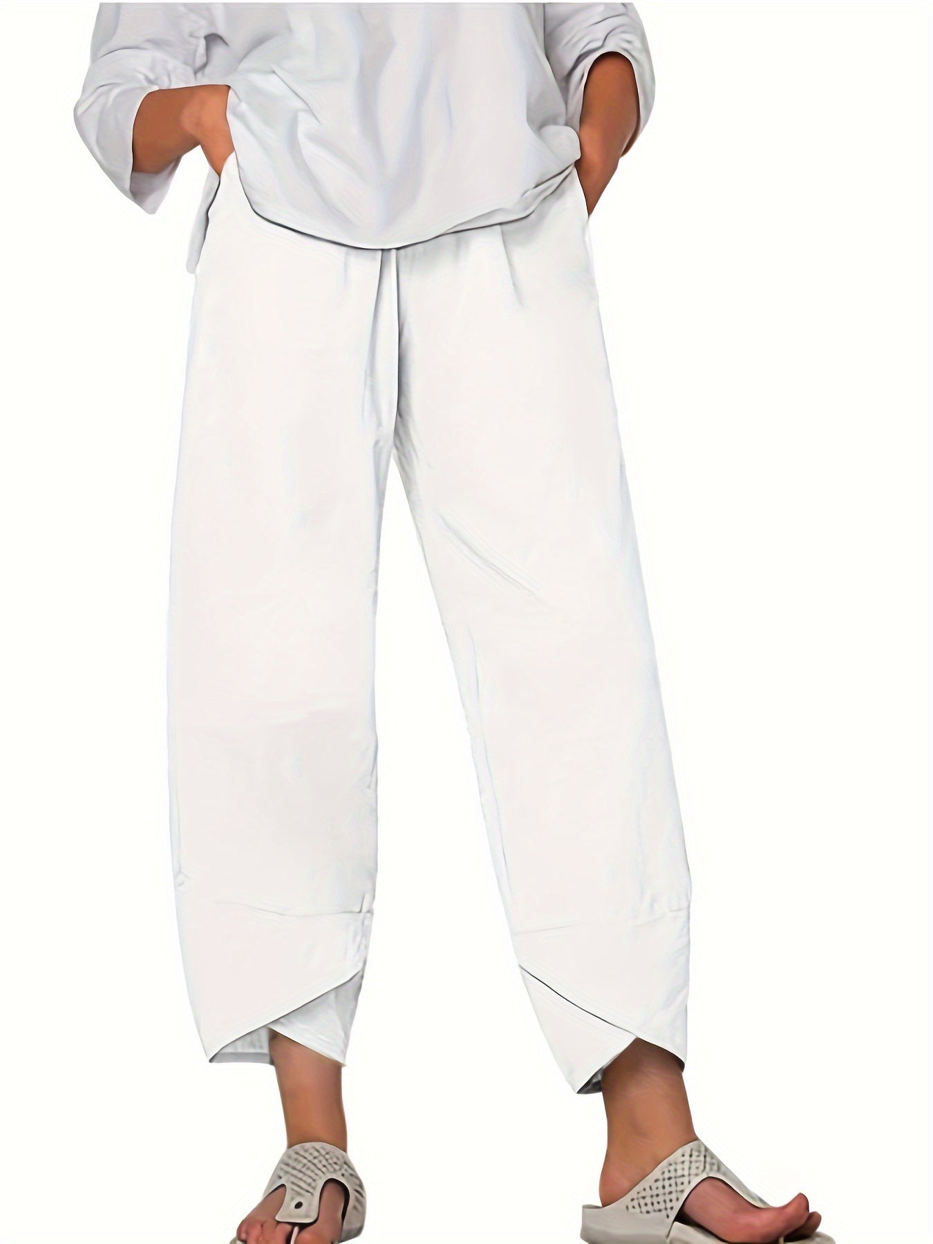 Damen Culottes - Weites Bein - Gekürzte Länge - Elastische Taille - Leichter Stoff