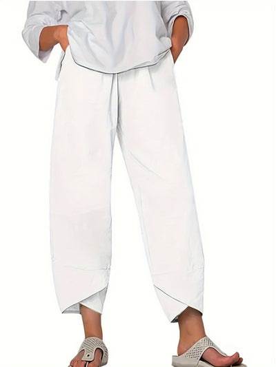 Damen Culottes - Weites Bein - Gekürzte Länge - Elastische Taille - Leichter Stoff