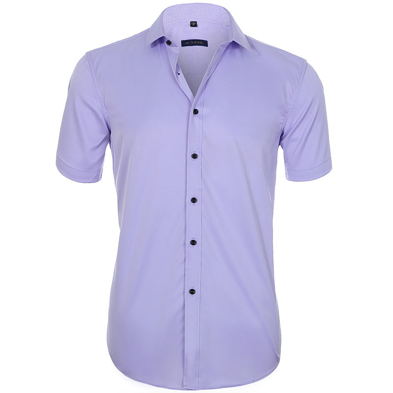 Breathable, wrinkle-resistant short-sleeve shirt for men