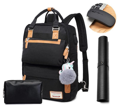 Elegante mochila impermeable para mujer con compartimento para portátil de 15,6 pulgadas.