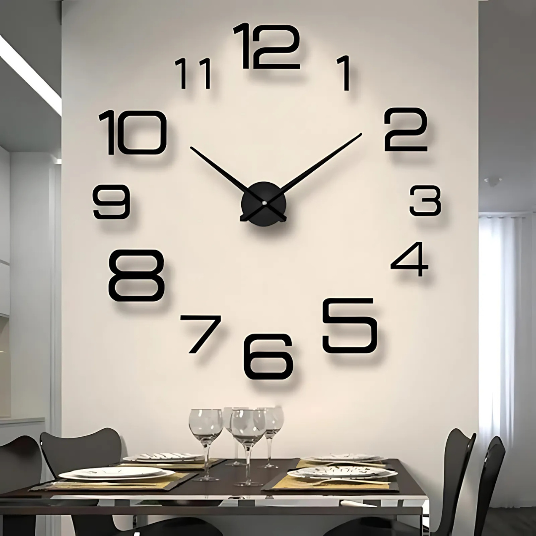 Chrona - Große Wanduhr Schwarz