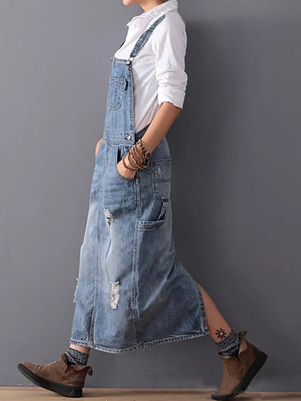 SEVERINE | Denim Trench Dress mit Schlitz - zeitlos & robust