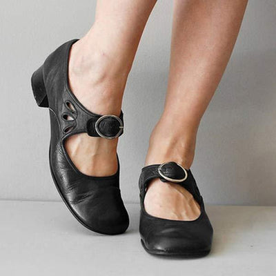 Anika - Orthopädische Vintage-Schuhe mit runder Nase