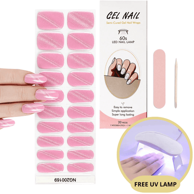Juego de pegatinas para uñas de gel con lámpara UV