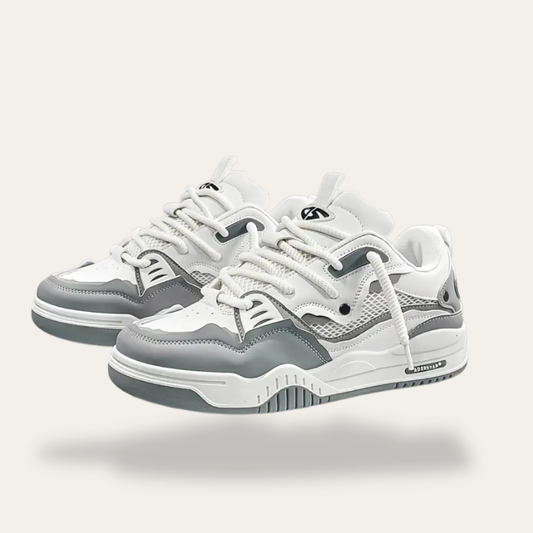 Sneakers ortopediche con lacci bianchi da uomo