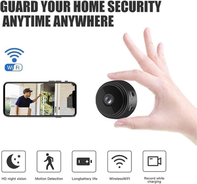 Minicámara espía Eyecam: cámara compacta de seguridad con Wi-Fi para interiores 
