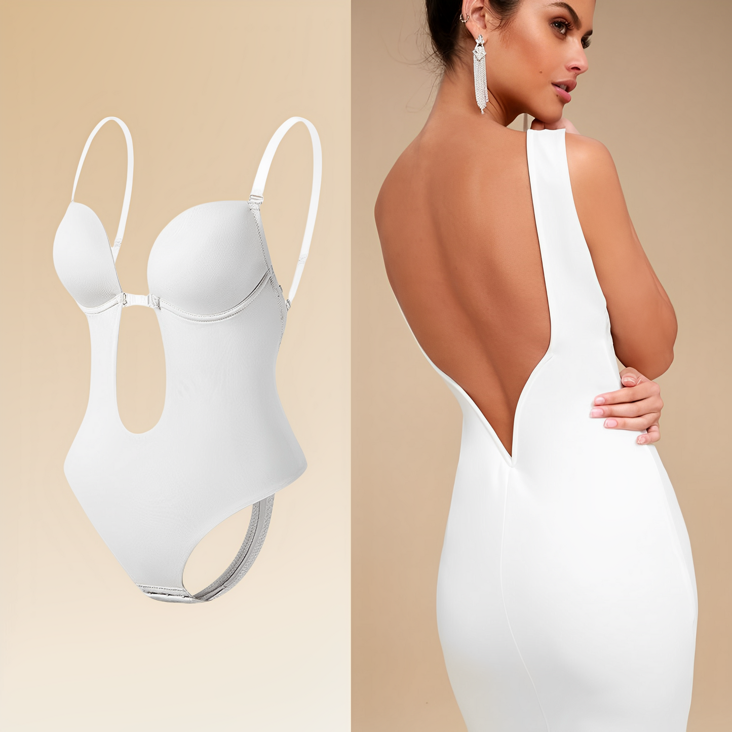 Amely Body Donna Senza Schienale - Sostegno Invisibile e Comfort Senza Spalline Visibili