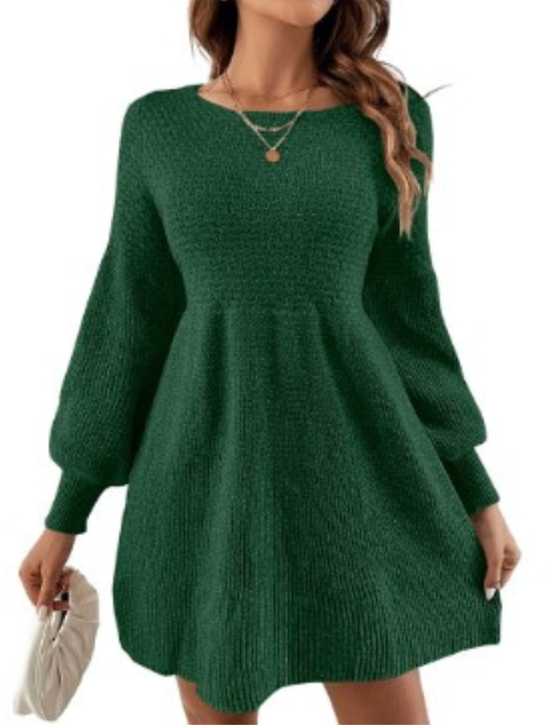 Lorelei - Μονόχρωμο μίνι πουλόβερ φόρεμα σε χρώμα βερίκοκο