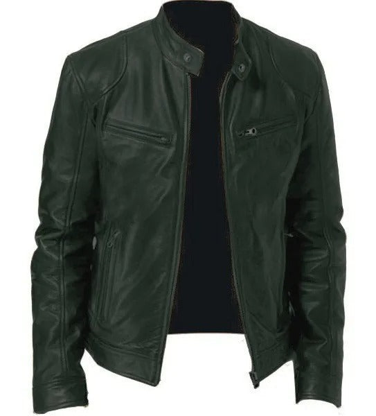 Brodie PU-Lederjacke mit Stehkragen