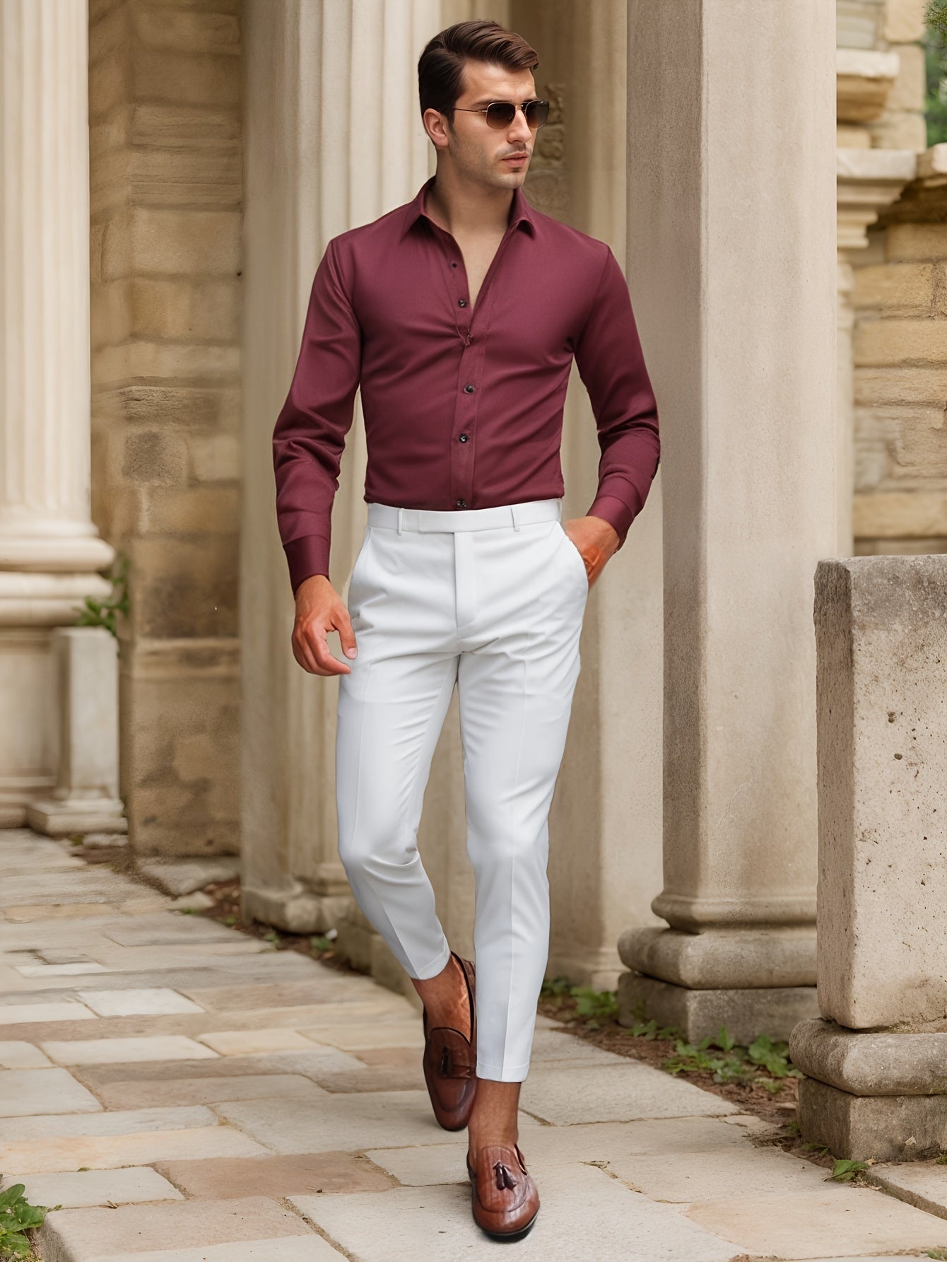 Finn | SlimFit-Stretchhemd in Uni-Farbe