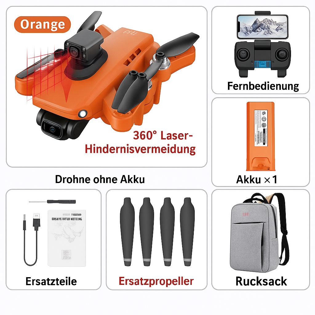 RG109 Pro Drohne – 8K HD-Drohne mit Doppelkamera, GPS und bürstenlosen Motoren