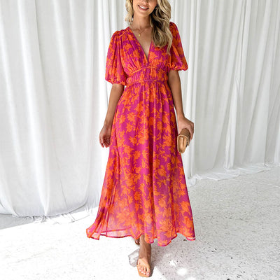 Kathy - Elegantes Maxikleid mit V-Ausschnitt
