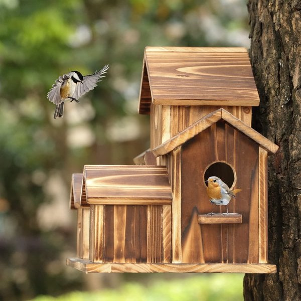 Casa para pájaros funcional WillowNest de madera