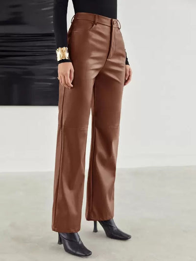Modische Lederhose mit bequemer Passform für den Frühling - Damen