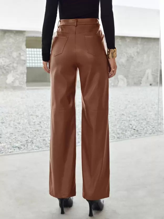 Modische Lederhose mit bequemer Passform für den Frühling - Damen
