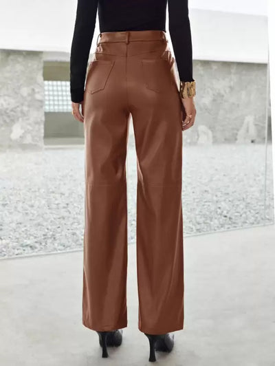 Modische Lederhose mit bequemer Passform für den Frühling - Damen