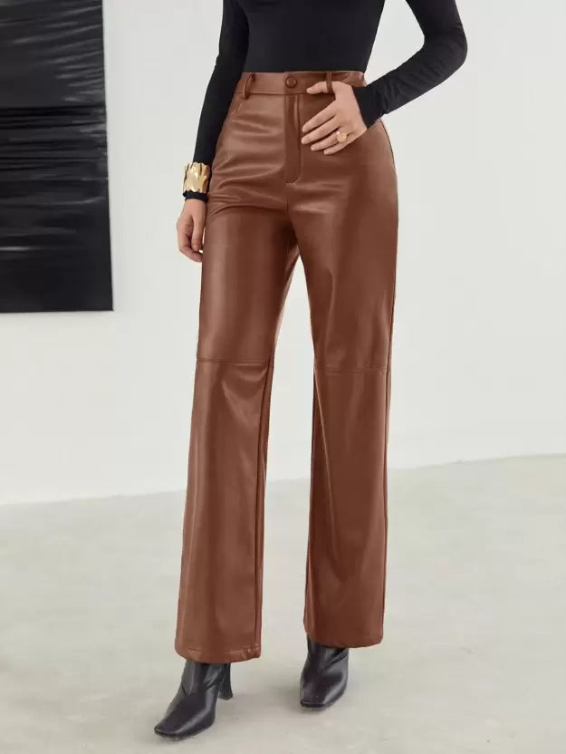 Modische Lederhose mit bequemer Passform für den Frühling - Damen