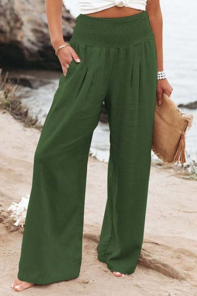 Leinenhose Damen Breezeflow elastischer Bund weiter Schnitt Sommer 2025
