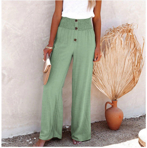 Carly - Hochtaillierte, lockere Hose mit weitem Bein