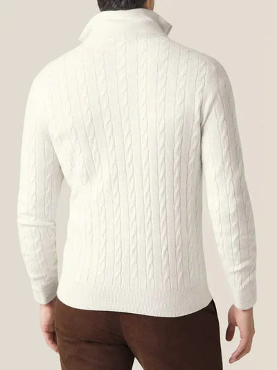 Stylischer Pullover mit Reißverschluss aus Kabelstrick