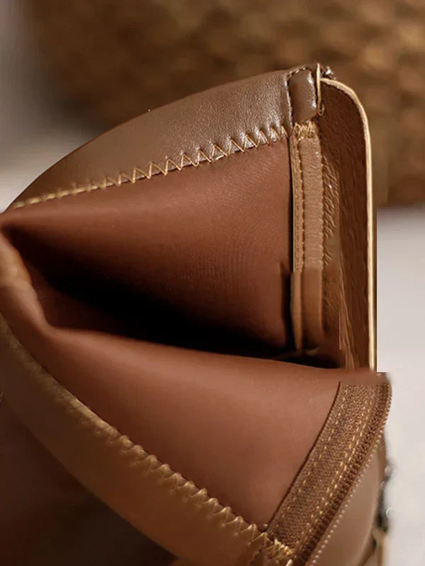 Botas de mujer con punta cuadrada, tacón medio y cremallera