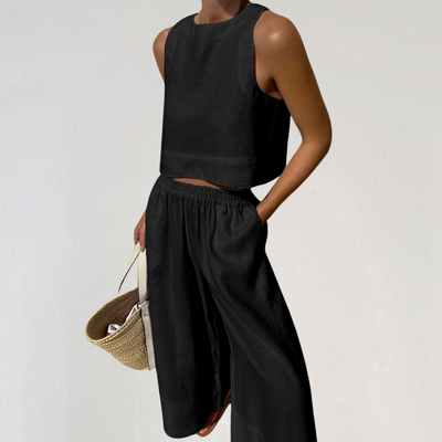 Leinen-Loungewear-Sommerset für Damen