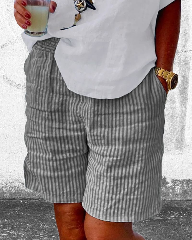 Ριγέ καλοκαιρινές σορτς για γυναίκες – Léonie