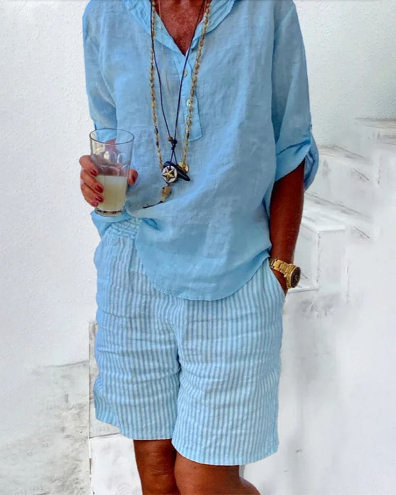 Ριγέ καλοκαιρινές σορτς για γυναίκες – Léonie