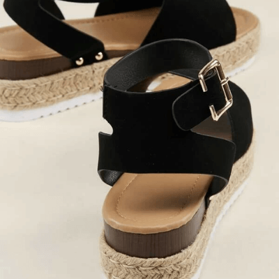 Damen Sommersandalen | Plateausandale | Verstellbarer Riemen