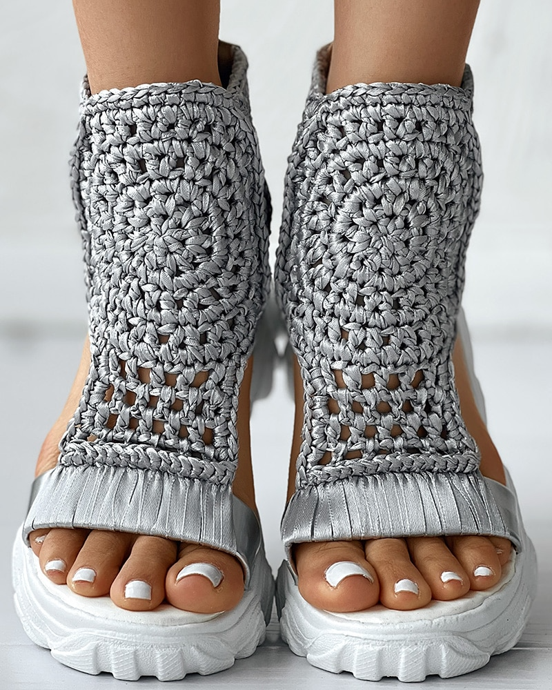 Gestrickte Damen-Sommersandalen - Bequem und schick