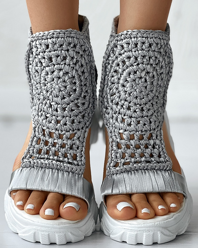 Gestrickte Damen-Sommersandalen - Bequem und schick