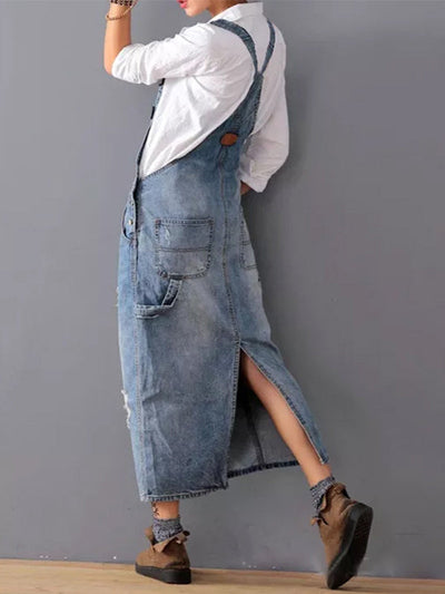 SEVERINE | Denim Trench Dress mit Schlitz - zeitlos & robust