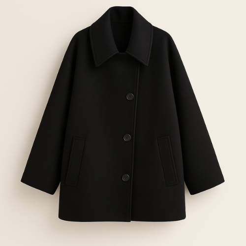 Damen Wollmantel mit Knöpfen