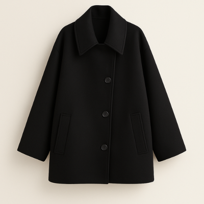 Damen Wollmantel mit Knöpfen