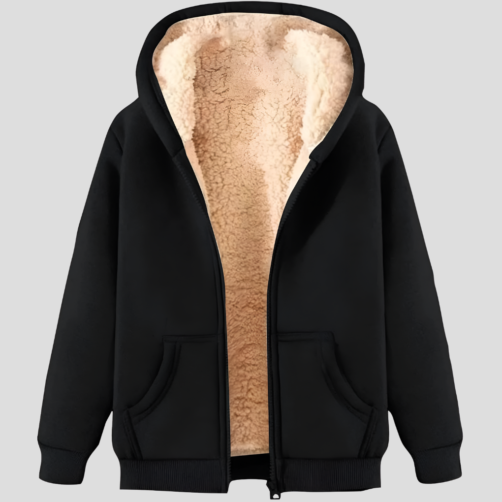 Warmer fleece-lined winter hoodie for men