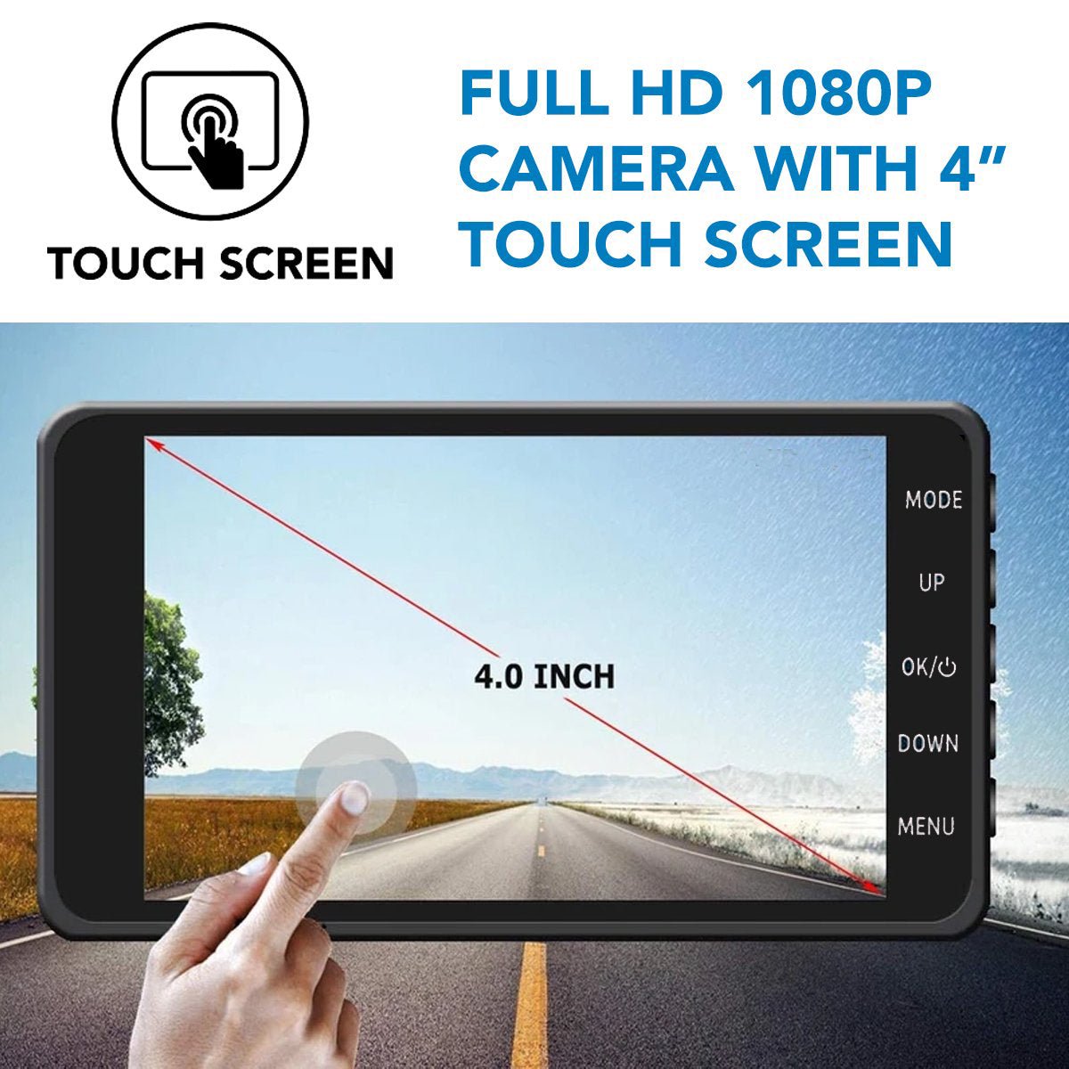 Drahtlose Dashcam vorne und hinten mit Nachtsicht - 1080P Dashboard Kamera für Auto