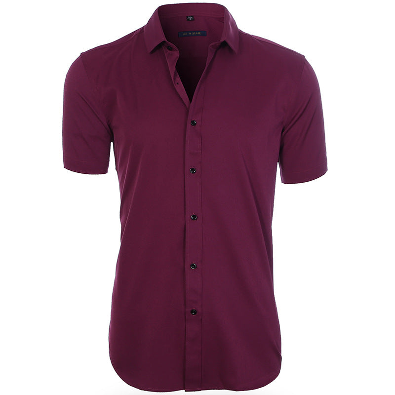 Breathable, wrinkle-resistant short-sleeve shirt for men