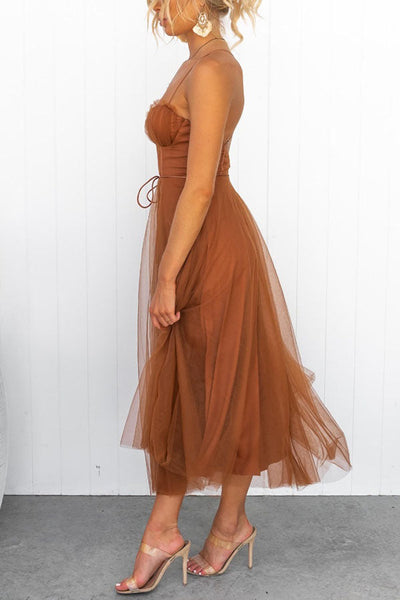 Modernes trägerloses Chiffonkleid - Embla