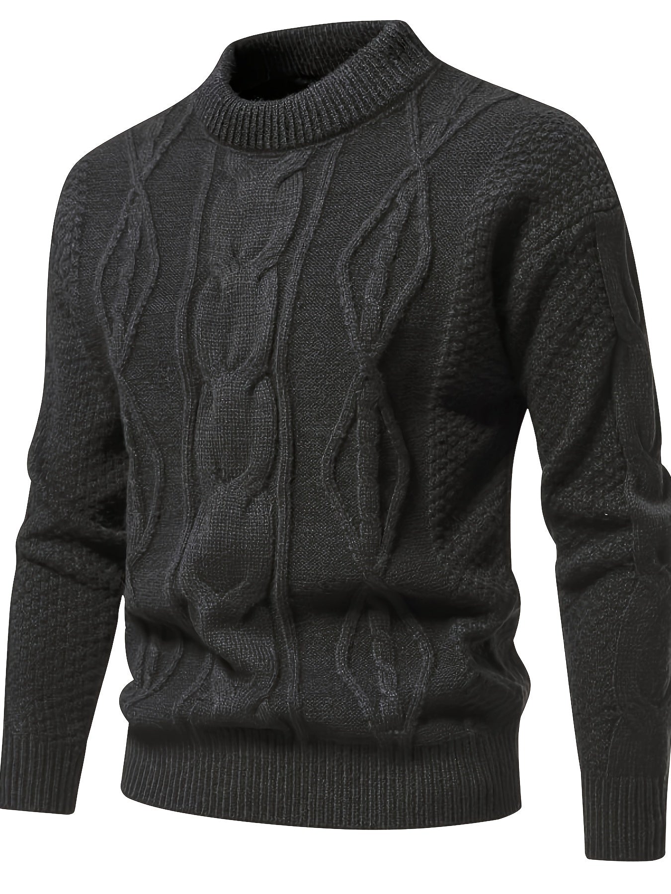 Pull en tricot uni pour homme, pull vintage