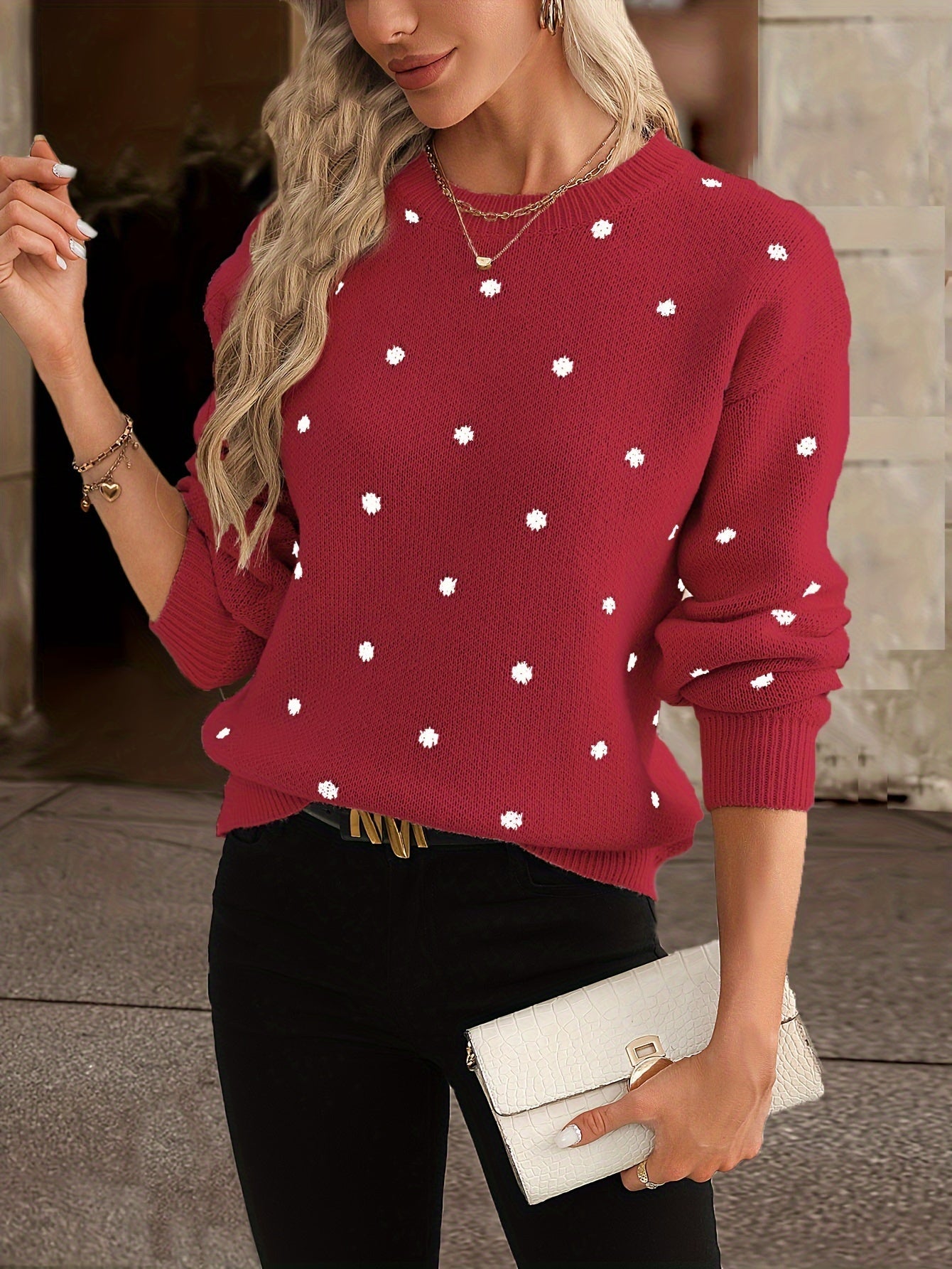 Zara Polka Dot Pullover - Lässig und stylisch für Frauen im Herbst und Winter