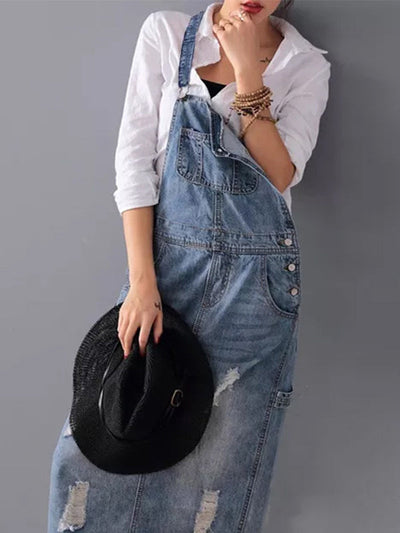 SEVERINE | Denim Trench Dress mit Schlitz - zeitlos & robust