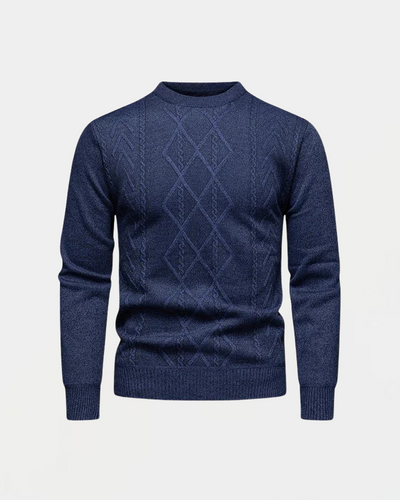 Herren Strickpullover mit rundem Ausschnitt und Diamantmuster
