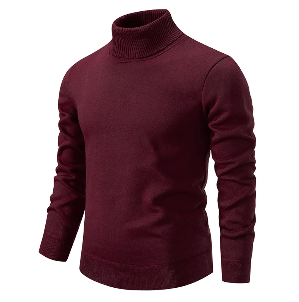 Maglione a collo alto in lana morbida per uomo
