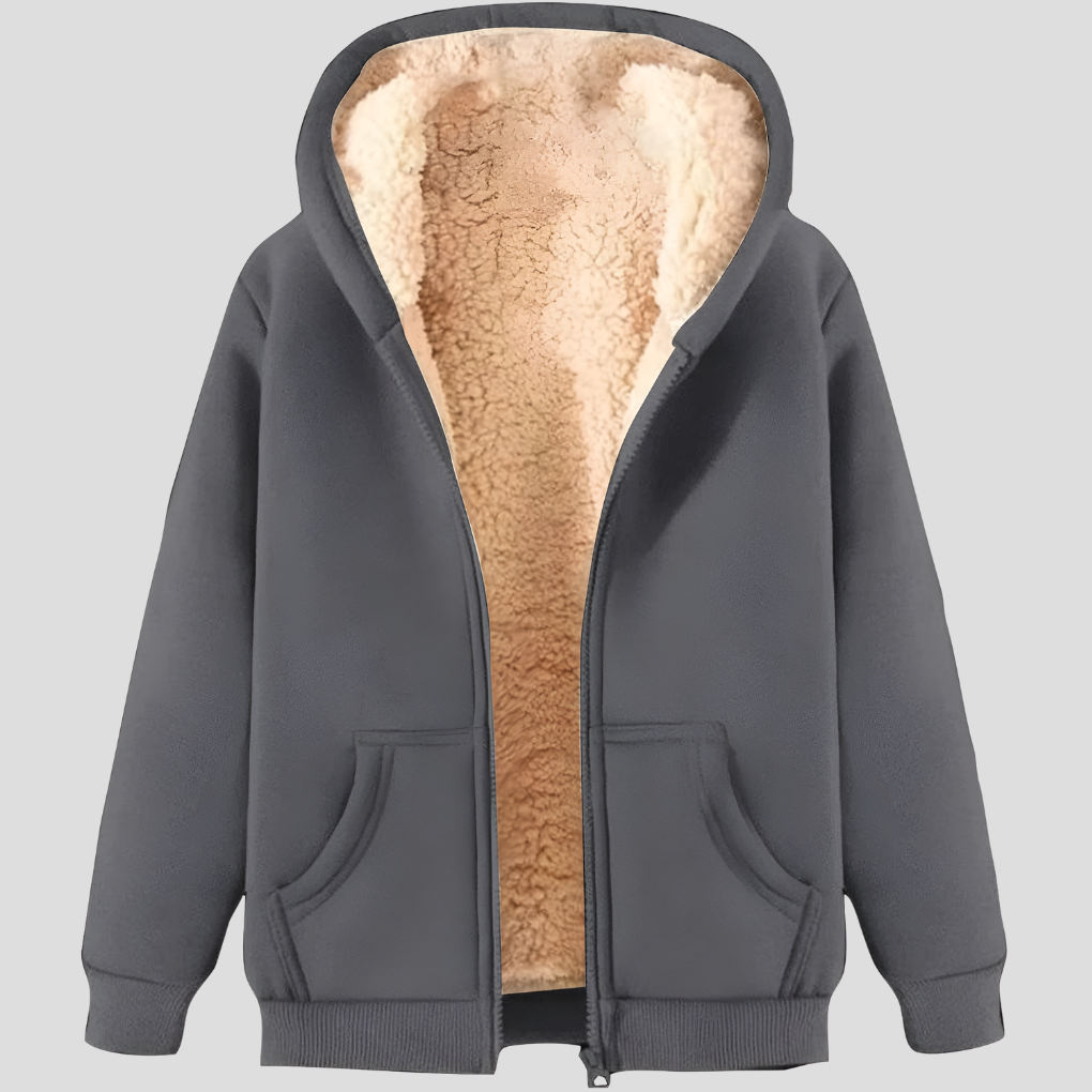 Warmer fleece-lined winter hoodie for men